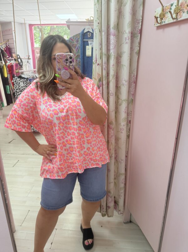 Camiseta algodon animal rosa - Imagen 2