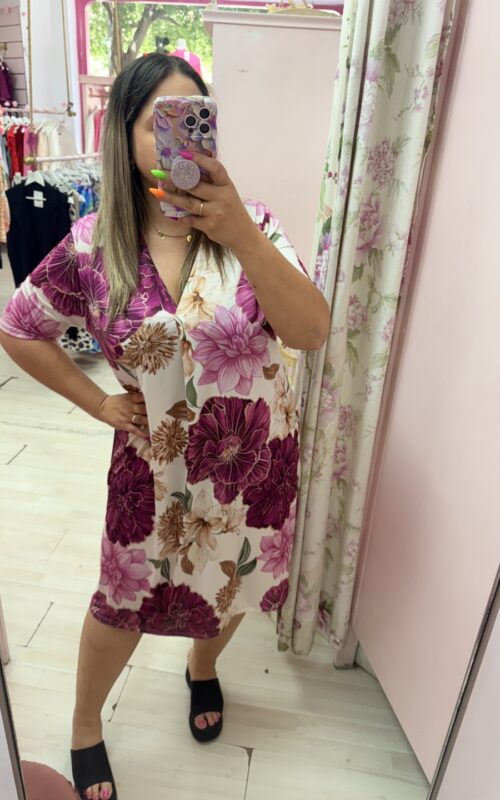 Vestido corto licra fria buganvilla