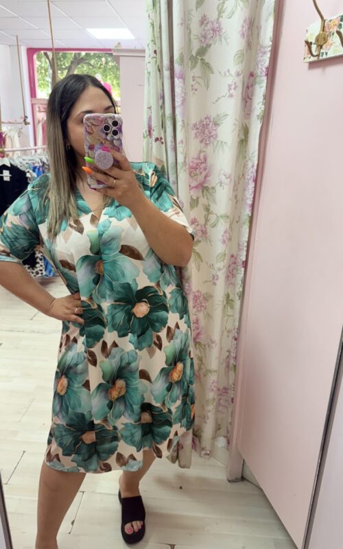 Vestido corto licra fria turquesa