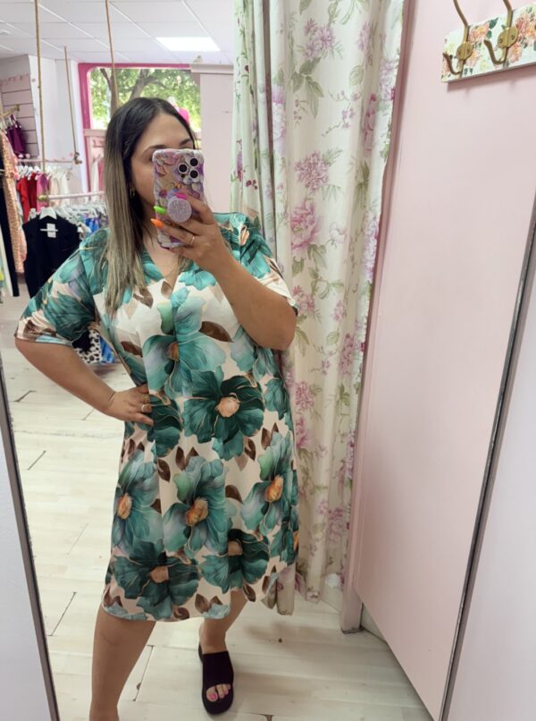 Vestido corto licra fria turquesa
