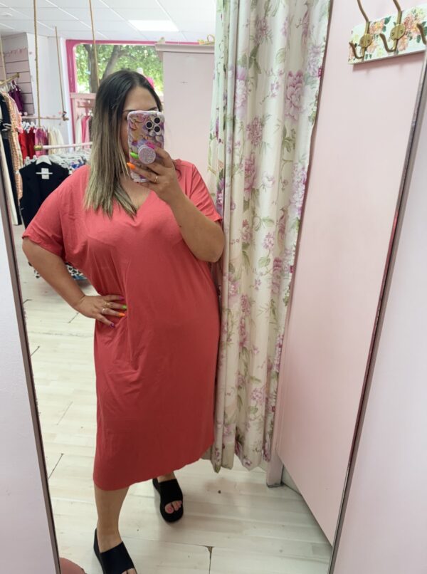 Vestido lazada espalda coral - Imagen 2