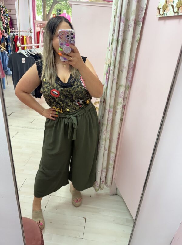 Pantalon goma verde - Imagen 3