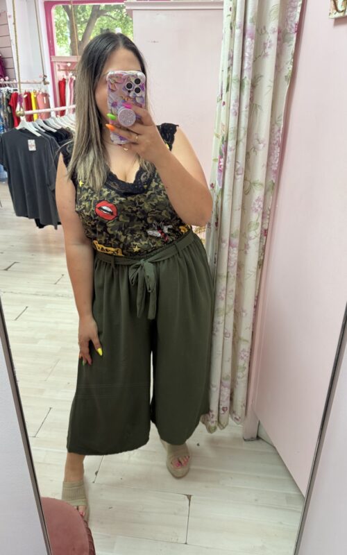 Pantalon goma verde