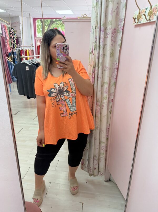 Camiseta love naranja - Imagen 3
