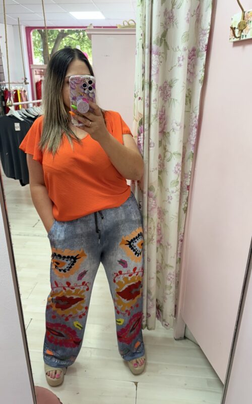 Pantalon licra naranja