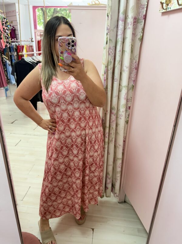 Vestido licra fria tirantes rosa - Imagen 3