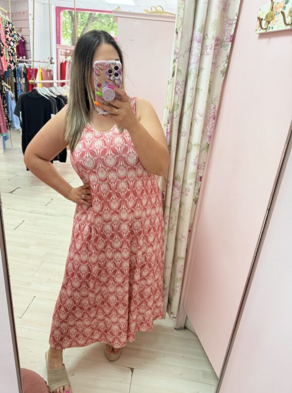 Vestido licra fria tirantes rosa