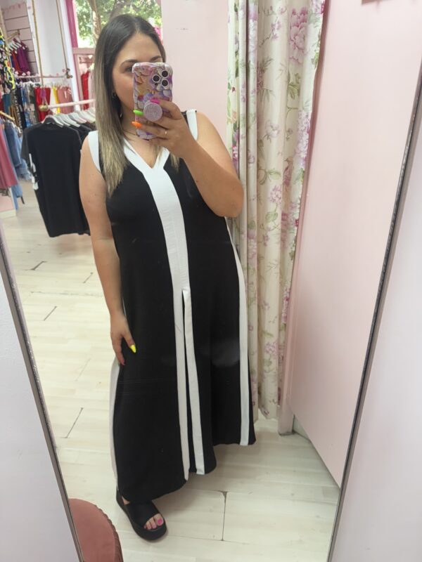 Vestido tela blanco & negro - Imagen 2