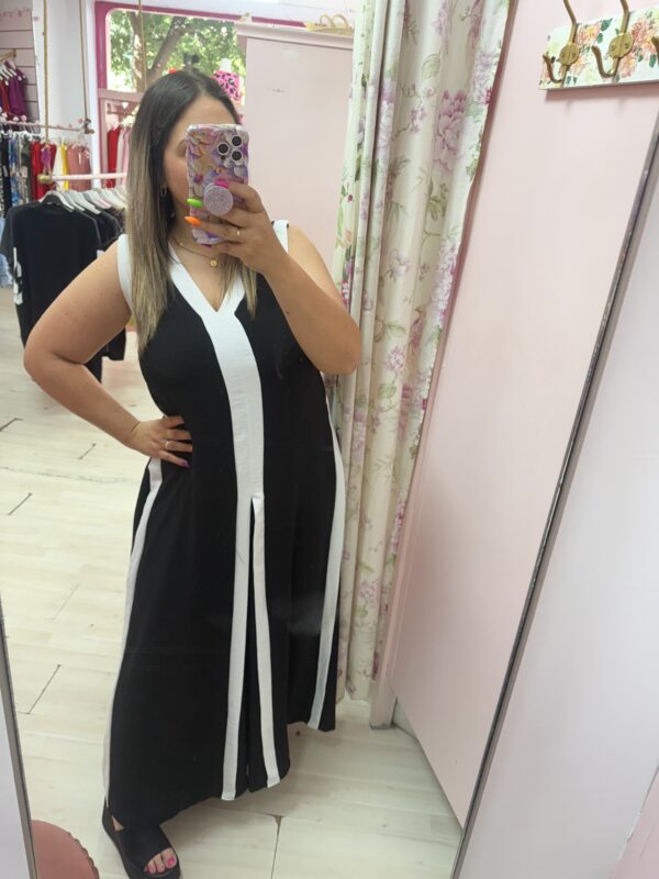 Vestido tela blanco & negro - Imagen 3