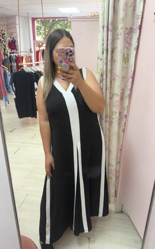 Vestido tela blanco & negro