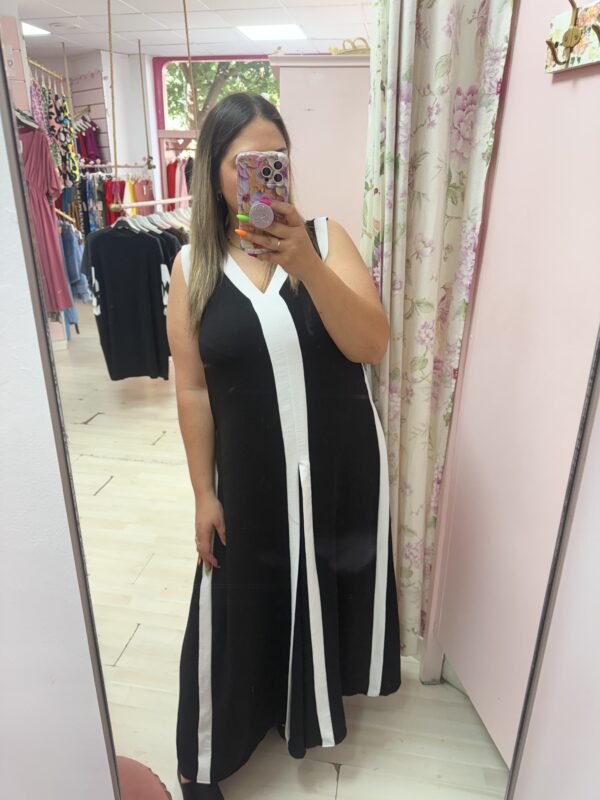 Vestido tela blanco & negro