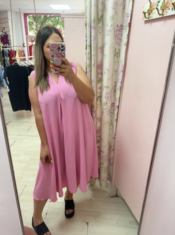 Vestido midi rosa - Imagen 5