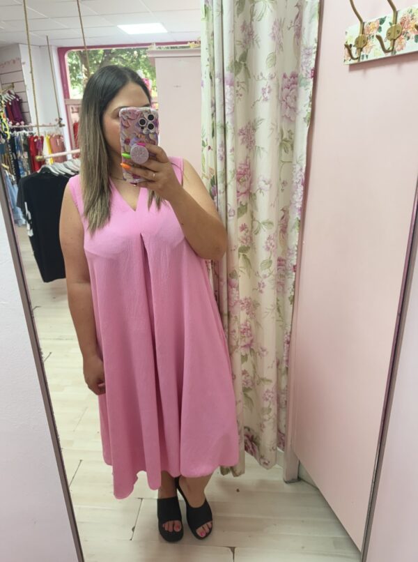 Vestido midi rosa - Imagen 2