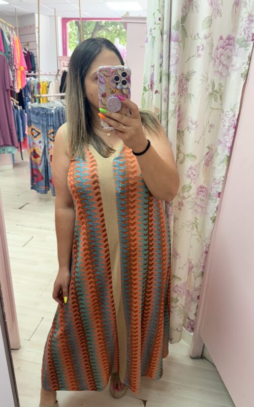 Vestido multicolor naranja