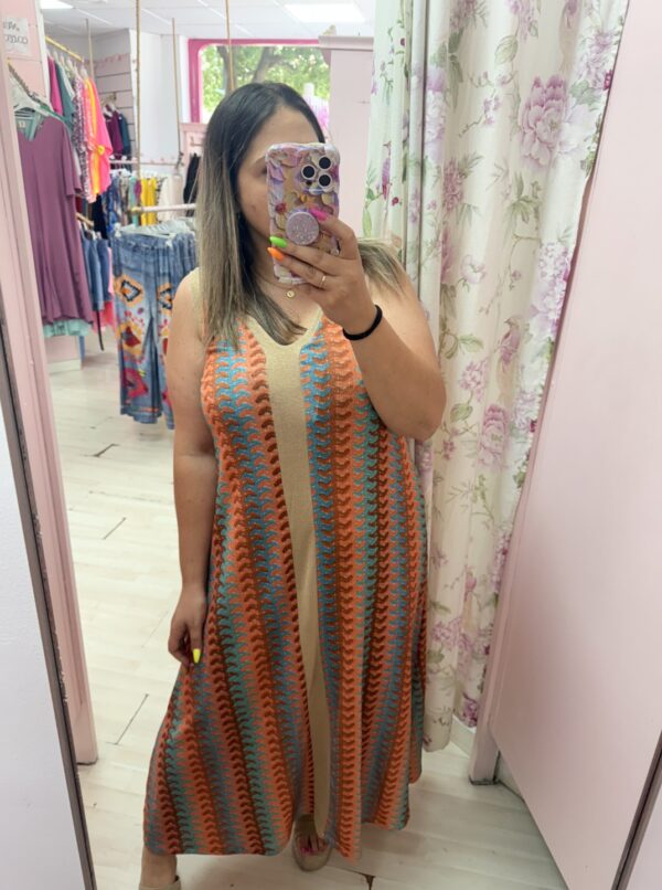 Vestido multicolor naranja