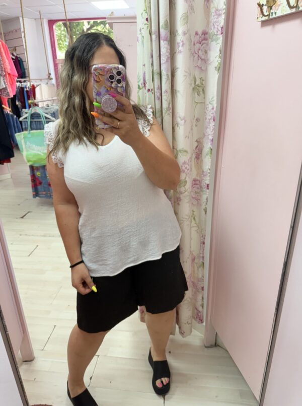 Camiseta bambula blanca encajito - Imagen 4