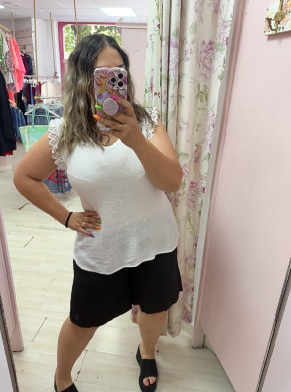 Camiseta bambula blanca encajito - Imagen 3