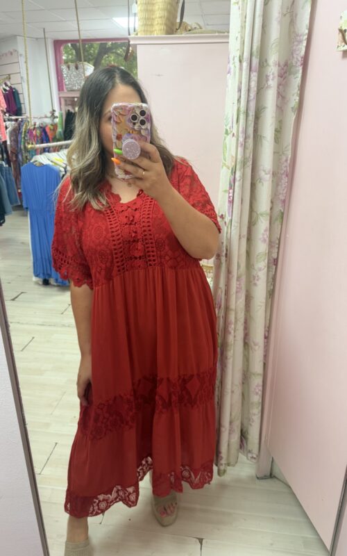 Vestido boho mcorta encaje (+colores)