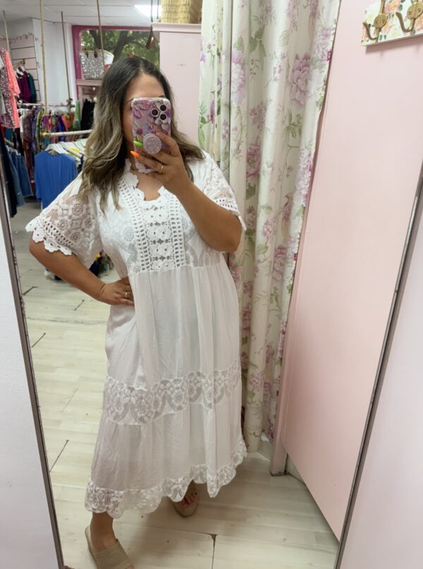 Vestido boho mcorta encaje (+colores) - Imagen 4