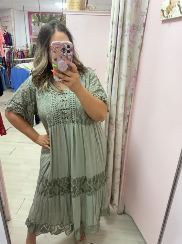 Vestido boho mcorta encaje (+colores) - Imagen 5