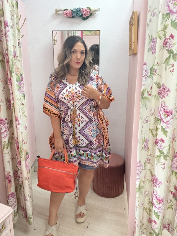 Vestido indio Naranja - Imagen 3