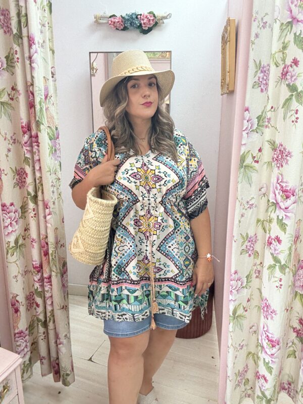 Vestido indio turquesa - Imagen 3