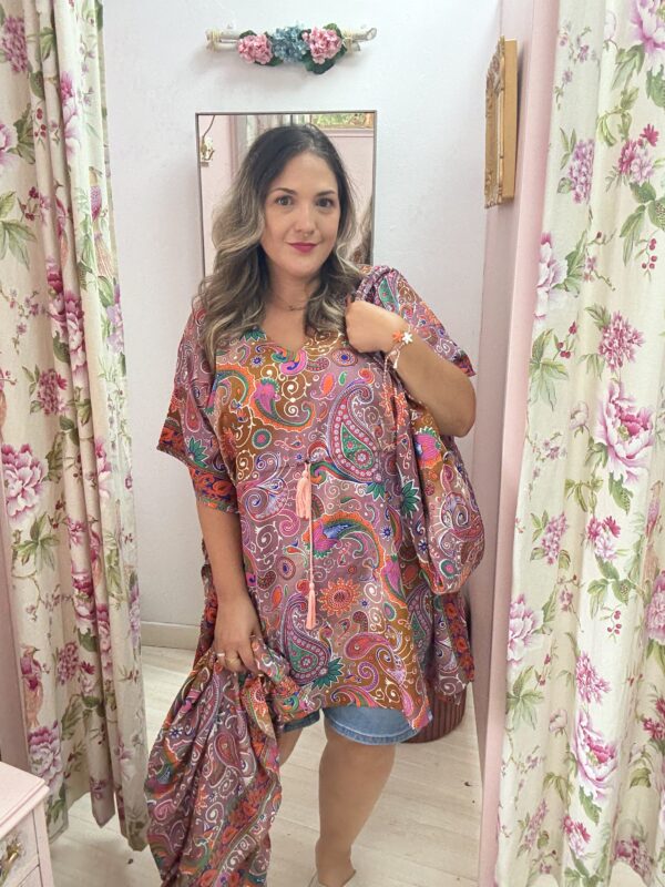 Conjunto bolso+pareo+vestido rosa - Imagen 4