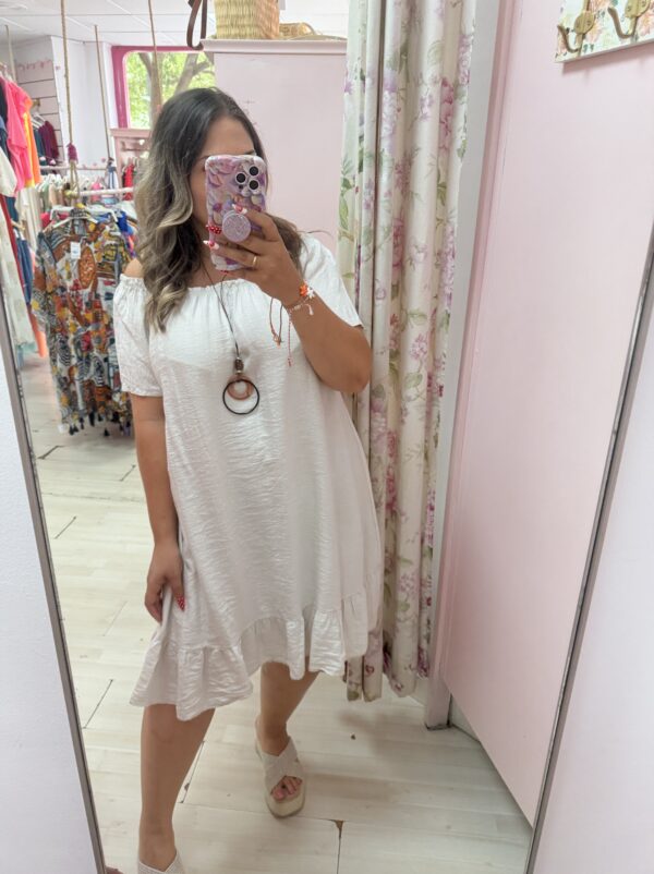 Vestido beige rizo - Imagen 3