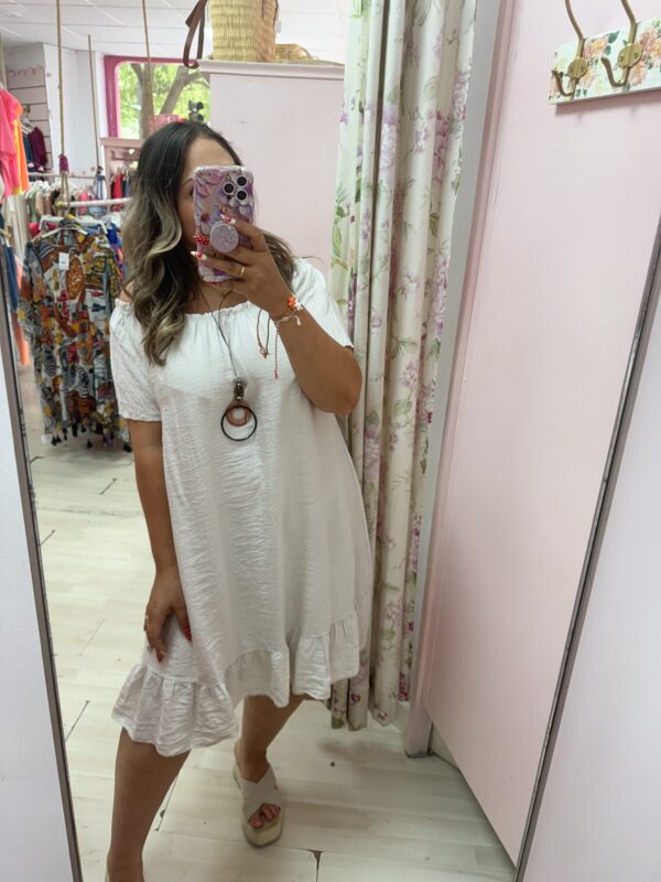 Vestido beige rizo