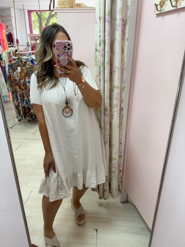 Vestido beige rizo - Imagen 2