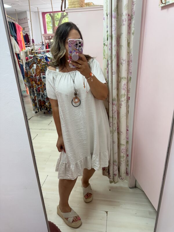 Vestido corto manga rizo - Imagen 5