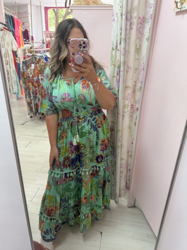 Vestido tropico verde - Imagen 2