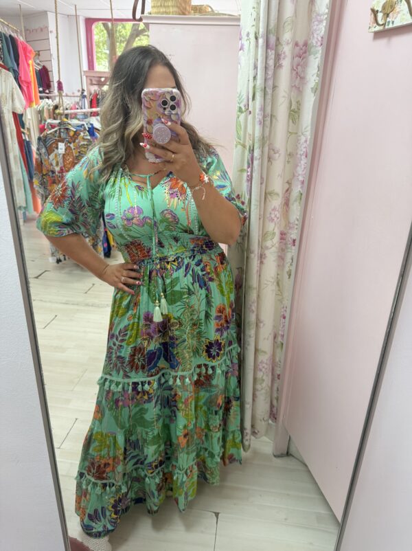 Vestido tropico verde - Imagen 3