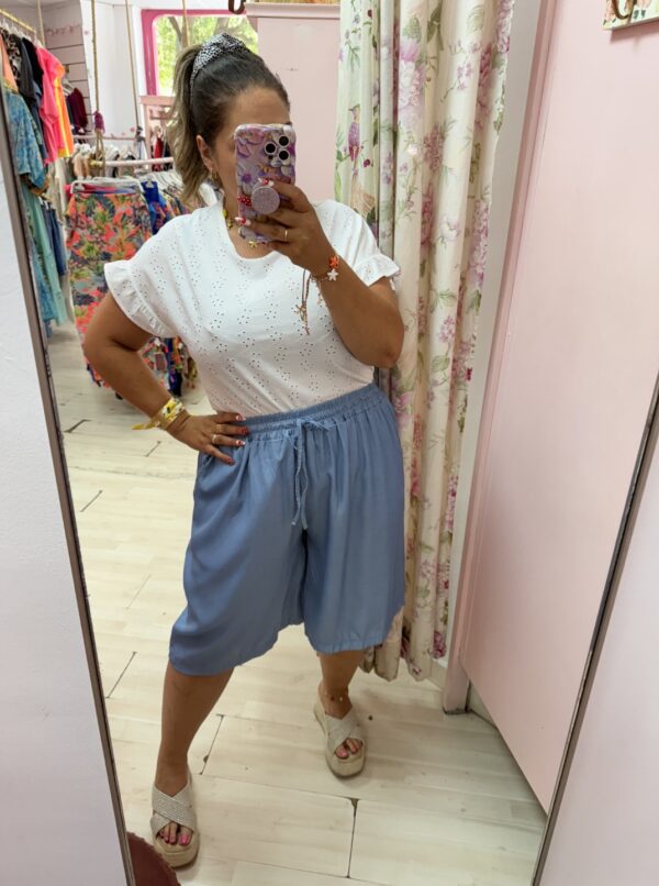 Pantalon bermuda grande fluido