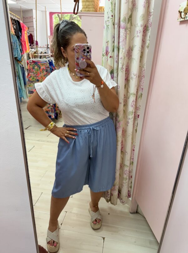Pantalon bermuda grande fluido - Imagen 5