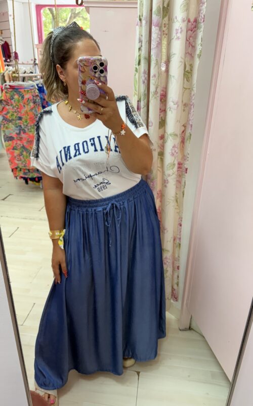 Camiseta Flecos vaquera