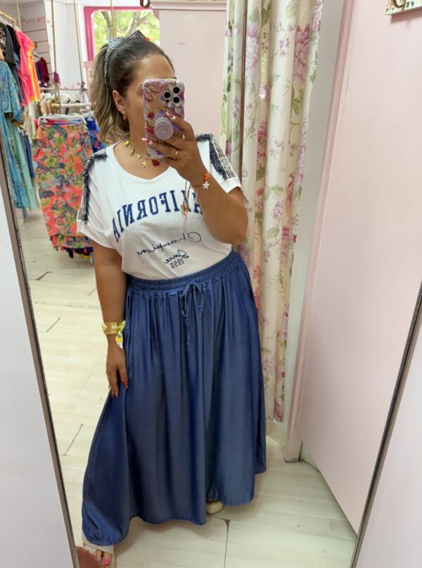 Camiseta Flecos vaquera