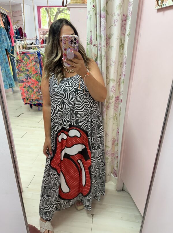 Vestido licra fria estampado lengua - Imagen 3