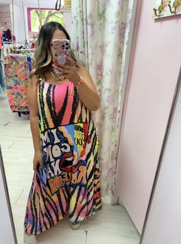 Vestido licra fria estampado color - Imagen 2