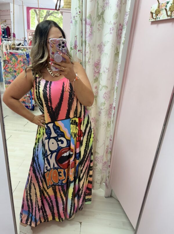 Vestido licra fria estampado color