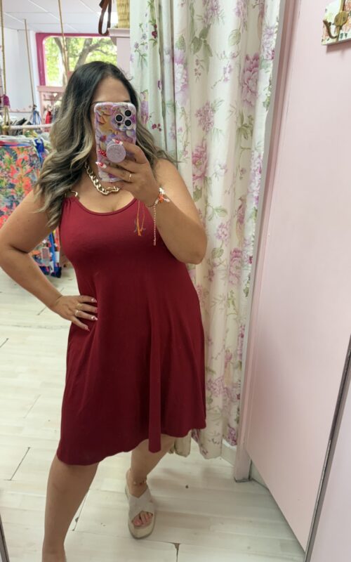 Vestido corto eslabon granate