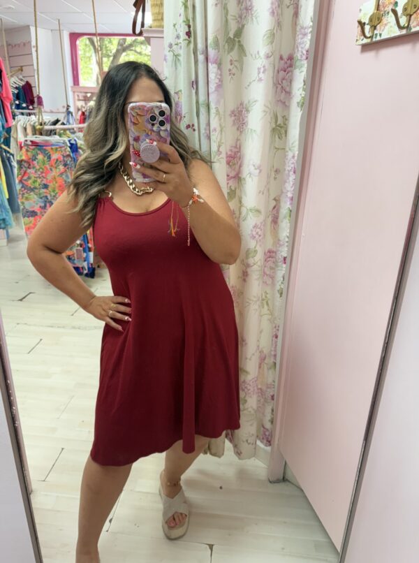 Vestido corto eslabon granate