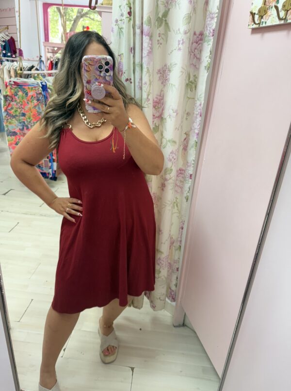 Vestido corto eslabon granate - Imagen 2