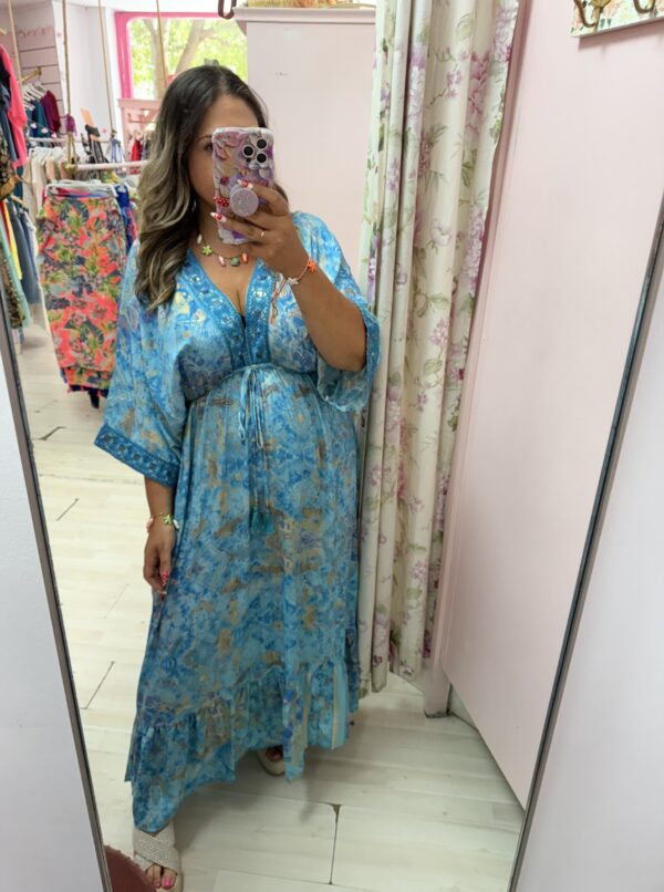 Vestido indio azul - Imagen 4