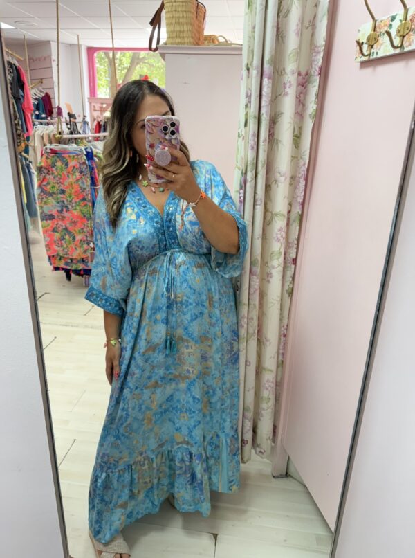 Vestido indio azul - Imagen 3