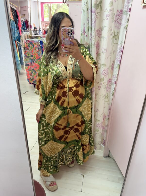 Vestido indio verde militar - Imagen 4