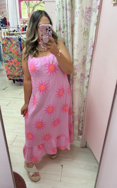 Vestido fucsia algodon espalda