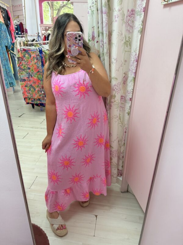 Vestido fucsia algodon espalda