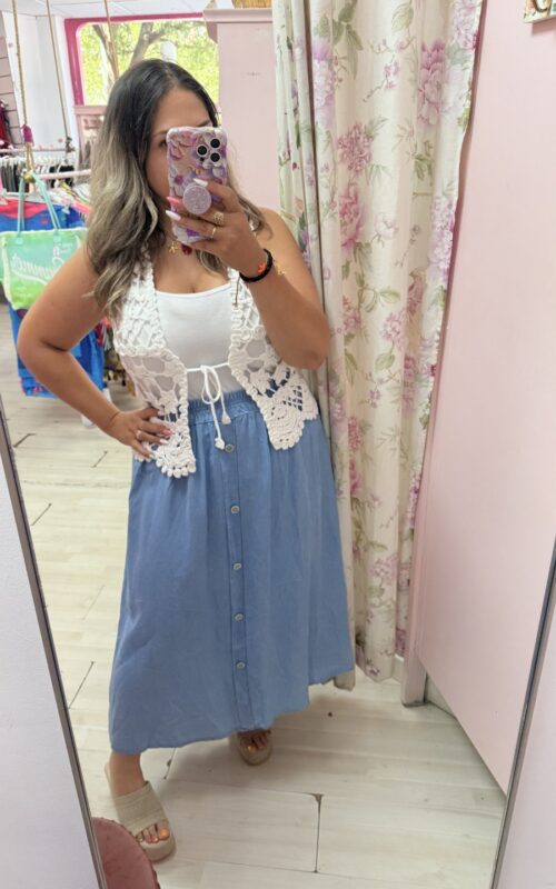 Chaleco crochet corto