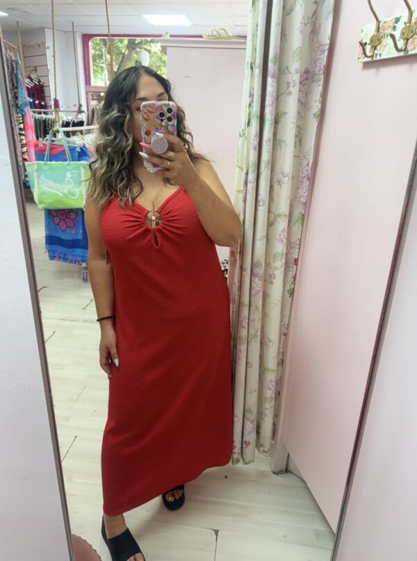 Vestido hebilla dorada entallado - Imagen 3